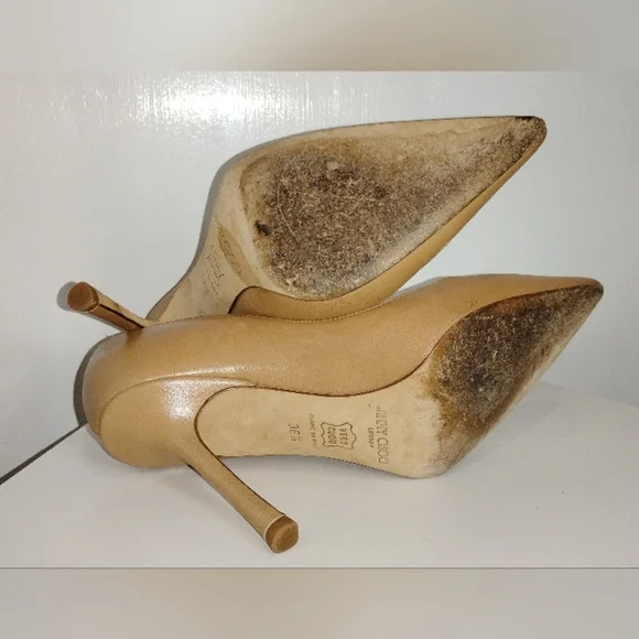 NUDE LEATHER JIMMY CHOO PUMPS - Picture 10 of 10